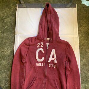 Hollister Women's Zip Down hooded Logo Sweatshirt